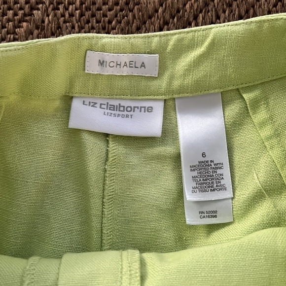 Lizsport Liz Claiborne Michaela Linen Blend Capris Pants Size 6 - Picture 4 of 8